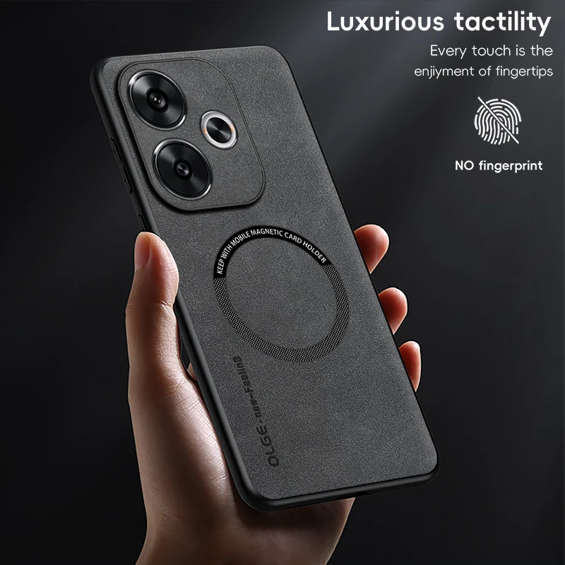 Luxury Leather Magnetic Phone Case with MagSafe Wireless Charging Compatibility