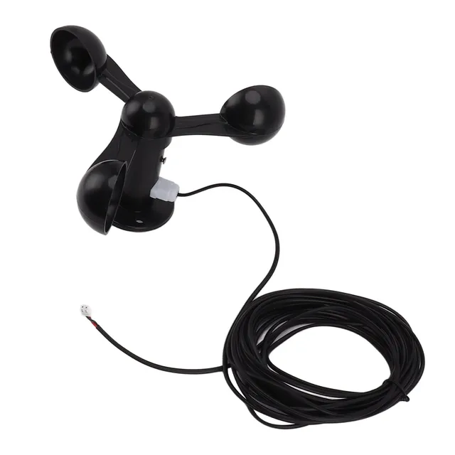 Anemometro Glomora A 3 Coppe - Sensore Velocità Vento, Uscita 0-3,8V DC, Lega Alluminio, Cavo 8 M