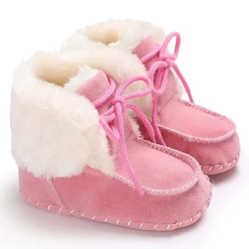 Winter Warm Baby Boots for Boy and Girls Newborn Bootie Infant Toddler Black Pink Gray Shoes Floor First Walkers 6