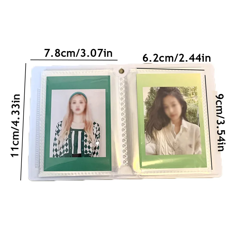 Card Holder Photo Album Sweet Purple Pink Photocard Holder INS Card Holder Plaid Hollow Heart ID Card 40 Pocket Album For Cards Collect Book