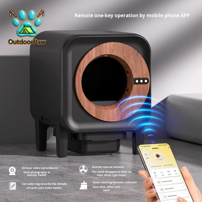 Automatische, intelligente elektrische Katzentoilette mit Selbstreinigungsfunktion aus ABS-Kunststoff, Schnellsandschaufel und großem Fassungsvermögen_voghion.com