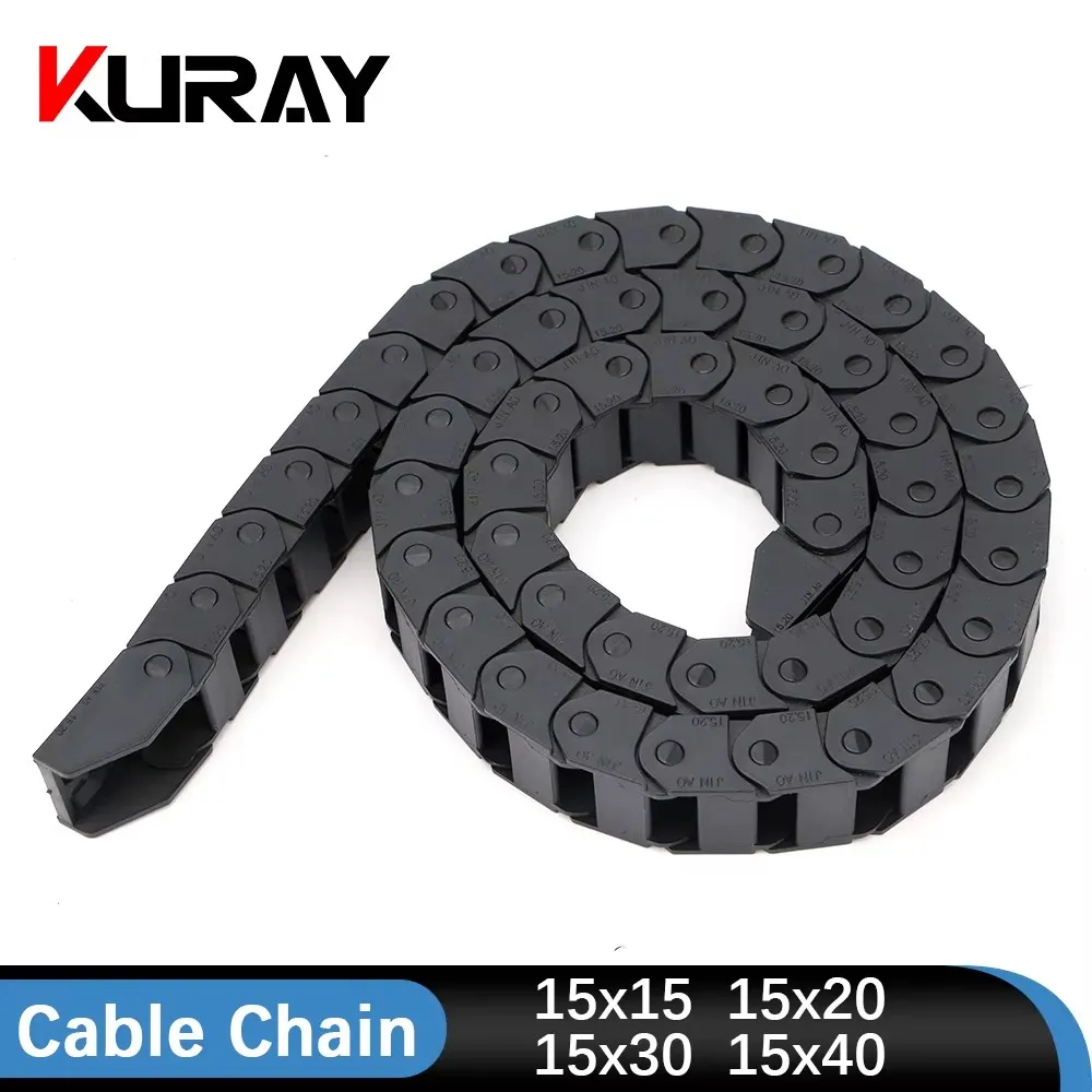 Kuray Cable Chain 15*15 15*20 15*30 15*40 15*50mm Semi-Enclosed Interior Opening Wire Transmission Carrier Plastic Drag Towline