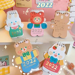 Calendrier de bureau créatif et mignon, 1 pièce, 2022 Cartoon, calendrier Ins, planificateur d'examen pour étudiants, fournitures de papeterie 