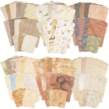 168 Sheets Scrapbook Paper and Embossed Textured Assorted Set - 6 Pack Mixed Special Paper for Scrapbooking Planner Junk Collage 1