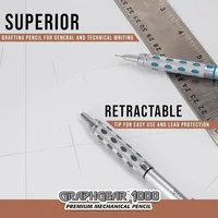 Pentel Graph Gear 1000 Mechanical Drafting Pencil With Eraser Metal Body 1pc Automatic Pencil Japanese 0.5 mm 0.3 mm 0.7 0.9 mm 2