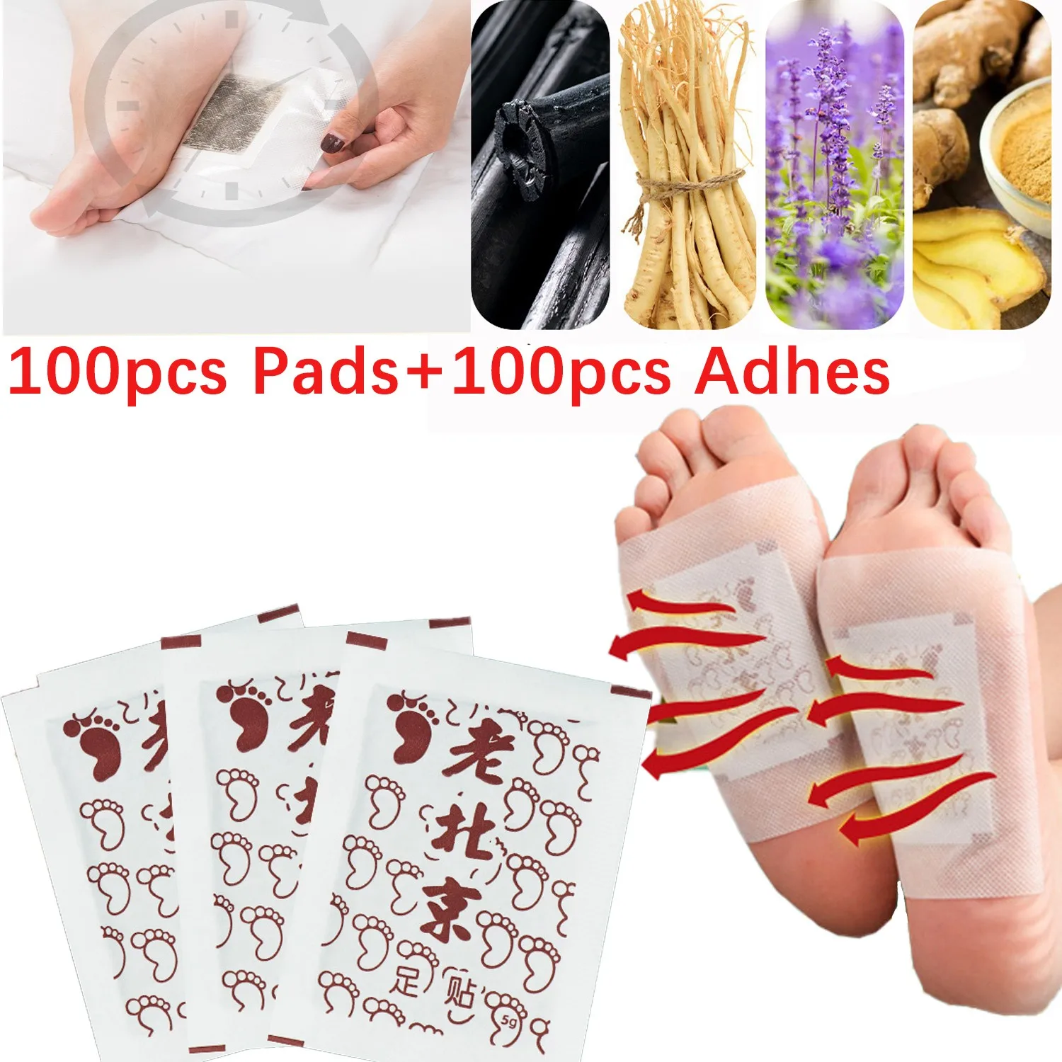 Detoxification Cleansing Detox Foot Patch WithAdhes Slimming Sticker Health Care Bamboo Vinegar Wormwood Foot Plaster