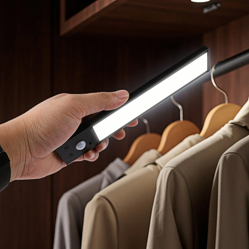 20/30cm LED Motion Sensor Light Night Wireless Lamp Type-C Charge Wall Under Cabinet Bedroom Kitchen Wardrobe Lithium Battery