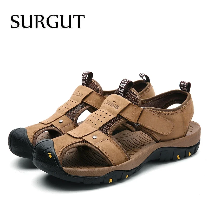 Summer Men Leather Classic Roman Sandals Slipper Outdoor Sneaker Beach Water Trekking Casual