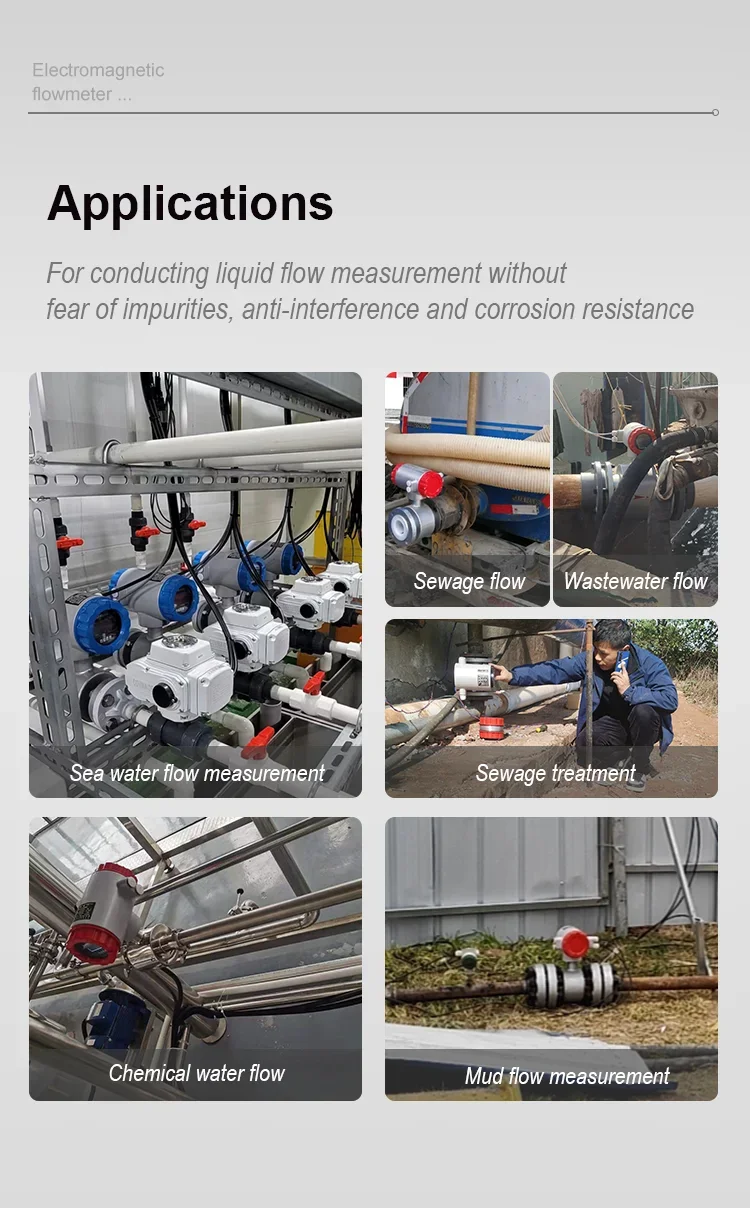 Wastewater Seawater Acid High accuracy Milk Magnetic Flowmeter Digital Water Ele