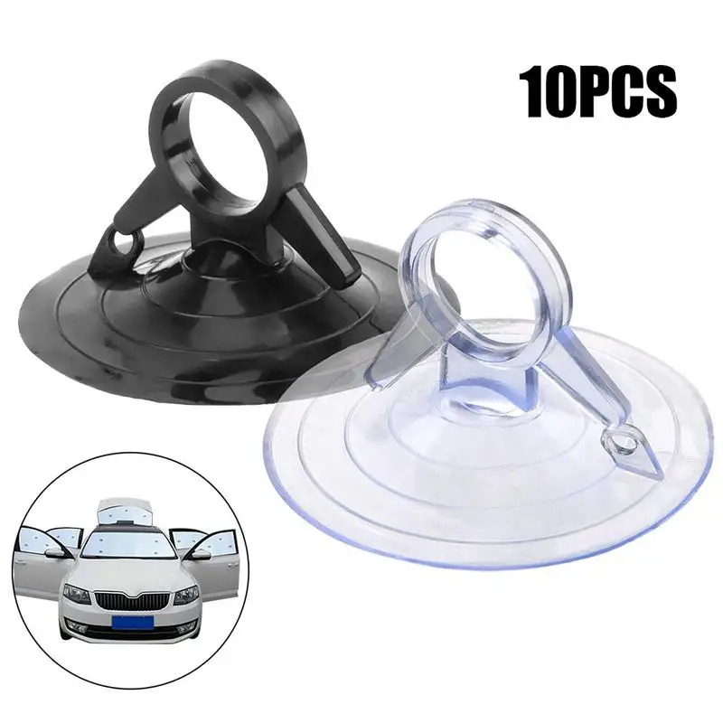 10Pcs 45mm Black/Clear Rubber Suction Cup Suckers Hook Car Sunshade Suction Cup Car Accessories