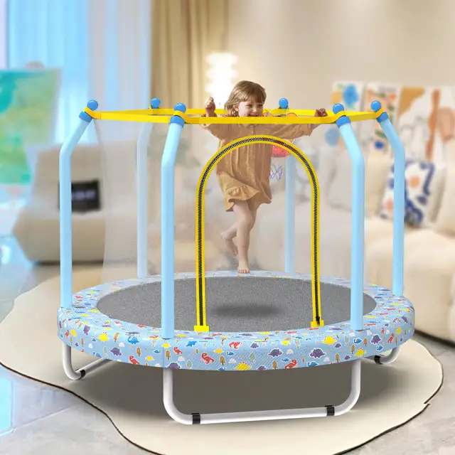 Trampoline for Toddlers Indoor Outdoor with Basketball Hoop Total Protection Safety Approved