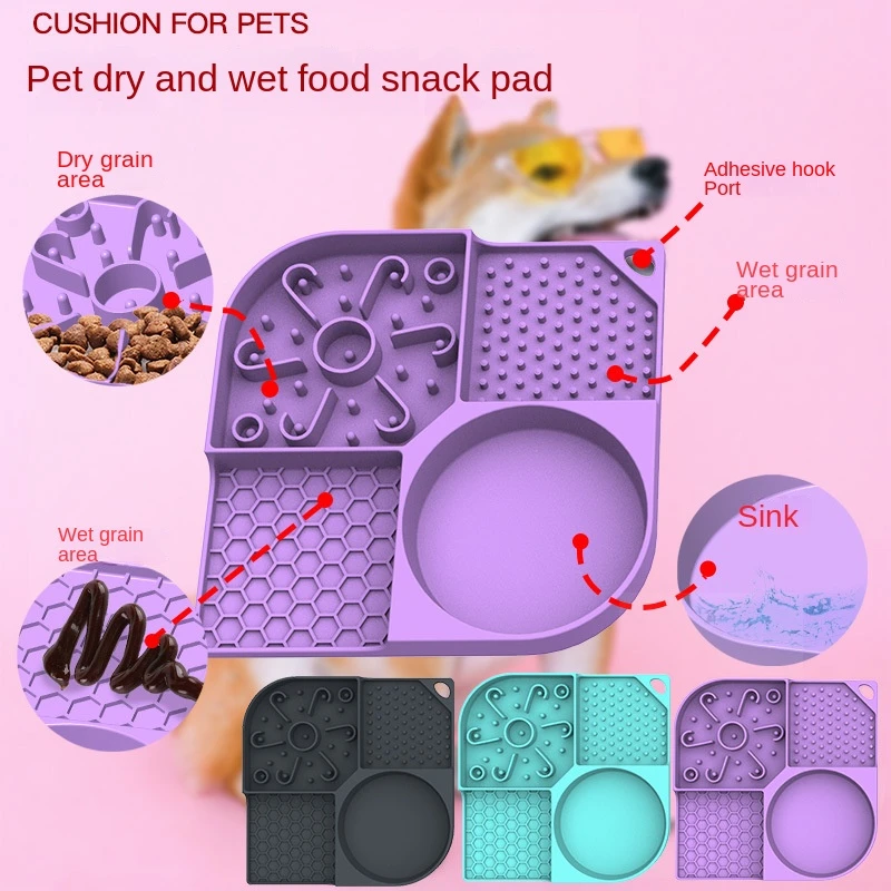 Dog Licking Mat Slow Food Mat Drizzling Licking Pad Suction Cup Slow Food  Mat Silicone Slow Food Mat Pet Dog Licking Mat - AliExpress