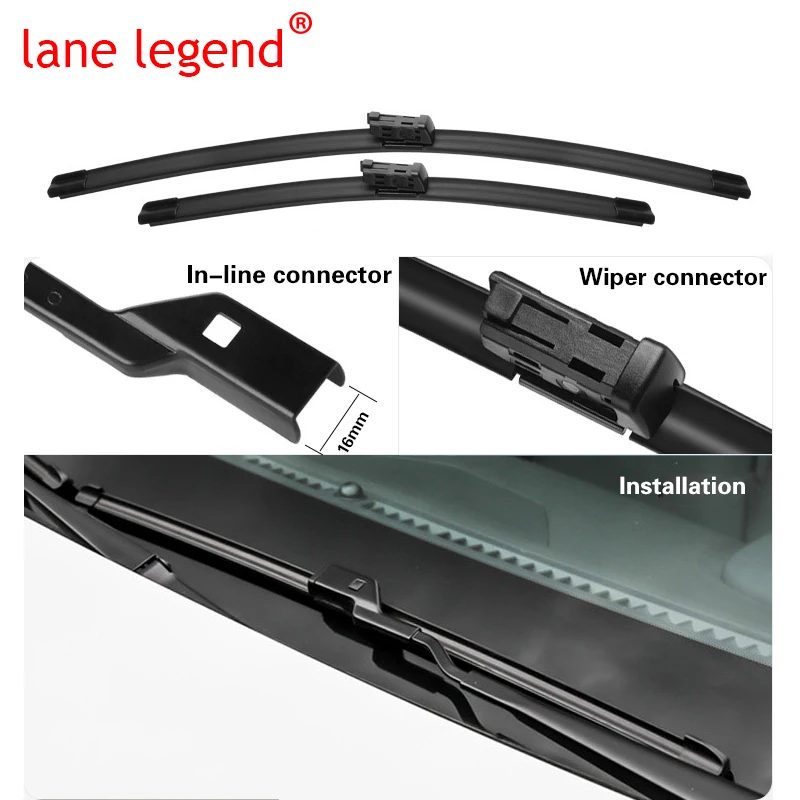 2x For Tesla Model Y 2020 2021 2022 Wiper Blades Brushes Car Accessories Windshield Cleaning Universal Boneless Frameless Rubber