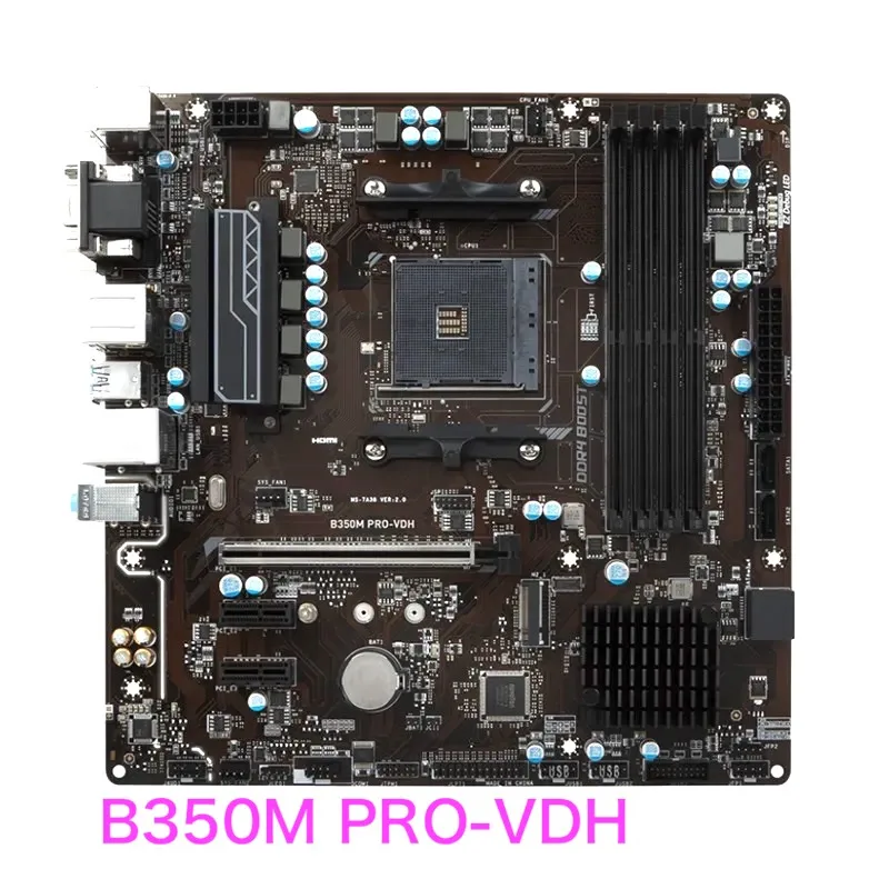 Adatto Per Scheda Madre Msi B350M Pro-Vdh 64Gb Am4 Ddr4 Scheda Madre Micro Atx Testata Al 100% Ok Completamente Funzionante