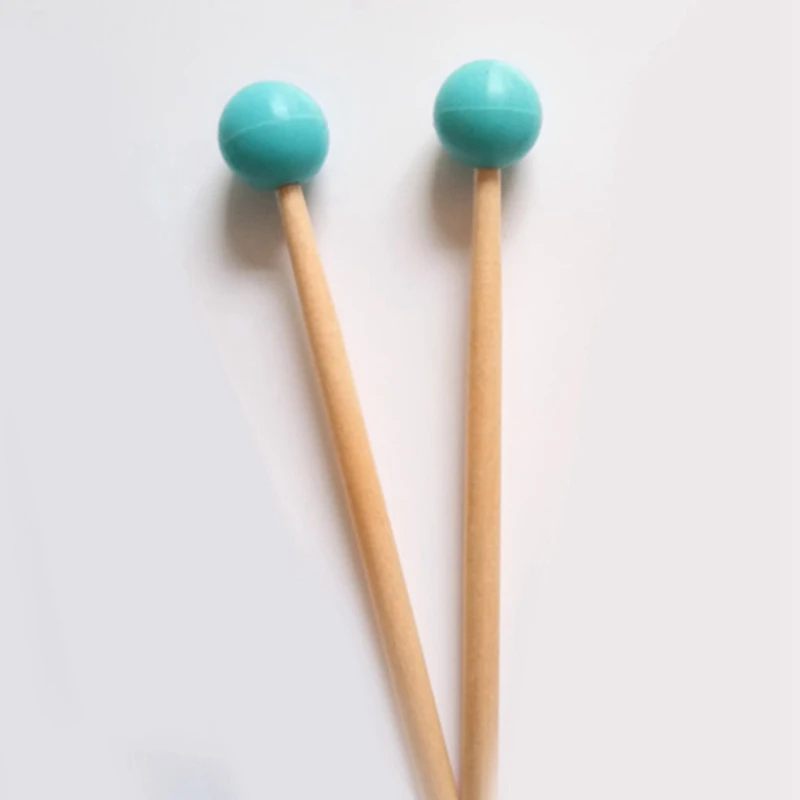 ABJV 6Pcs Soft Rubber Head Sticks Wood Handle Bell Mallets For Glockenspiel Xylophone Bell Music Instruments Parts Black