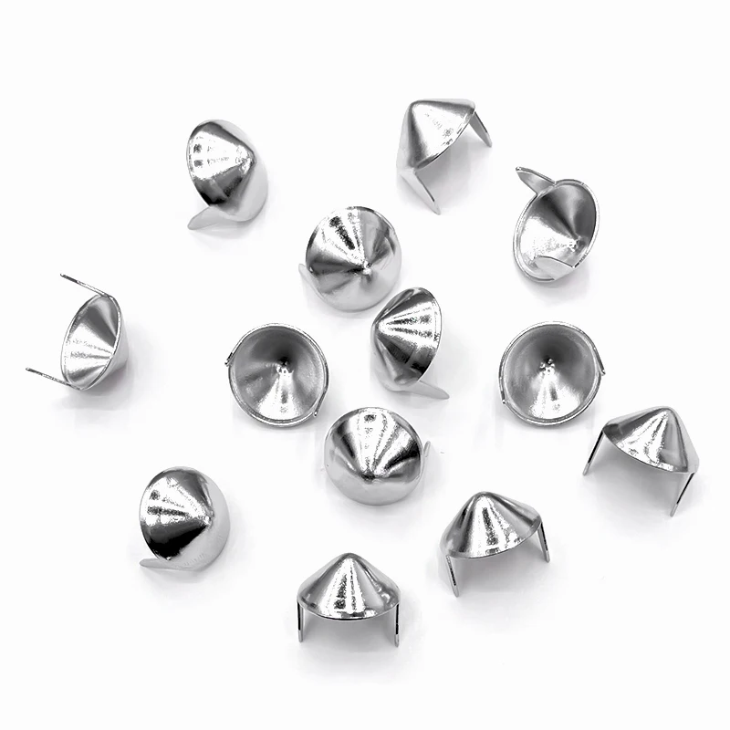 14 *6*7 mm Silver Iron Buckle Decorative Rivet For Leather Clothes Bags Shoes Western Metal Conical Buttons Gothic Punk Nail 4