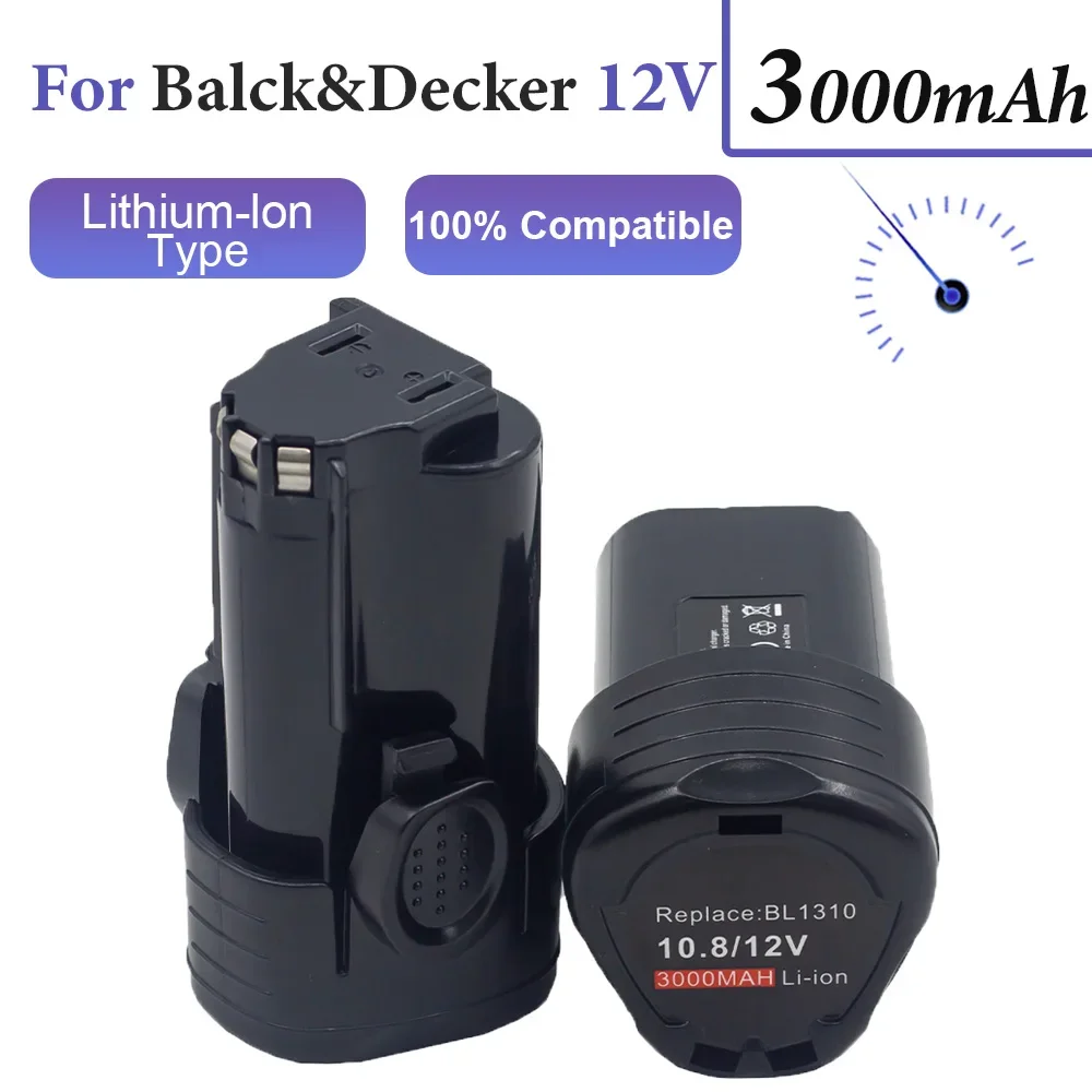 

Новый аккумулятор для Black & Decker 10,8 12V 3000mAh аккумулятор для электроинструмента, BL1110, BL1310, BL1510, LB12, LBX12, LBXR12, BDCDMT112