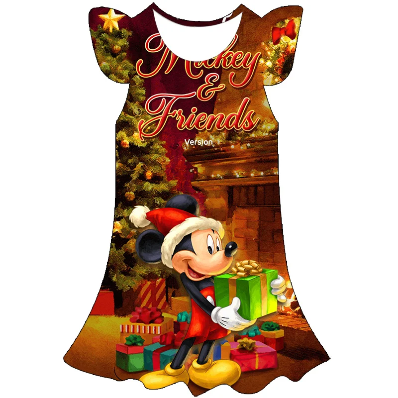 Tanie Boże narodzenie Mickey Minnie nadruk z myszką dziewczyny Mickey Minnie sukienka sukienki na przyjęcie sklep