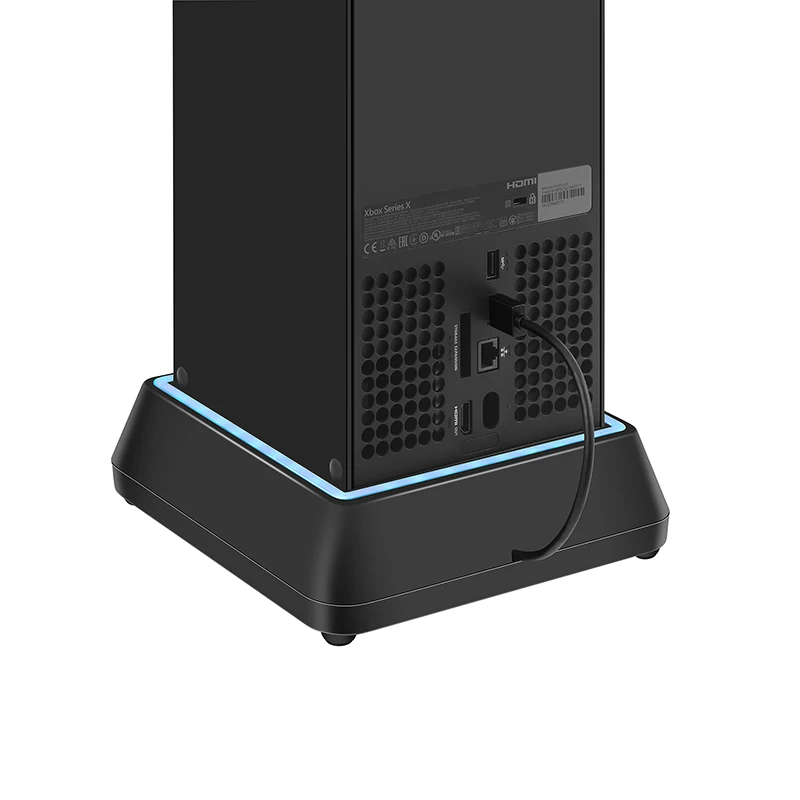 New Vertical Stand Cooler for Xbox Series X Game Console Build in Cooling Fan with 7 Color LED Station 3 USB Ports Dock Mount