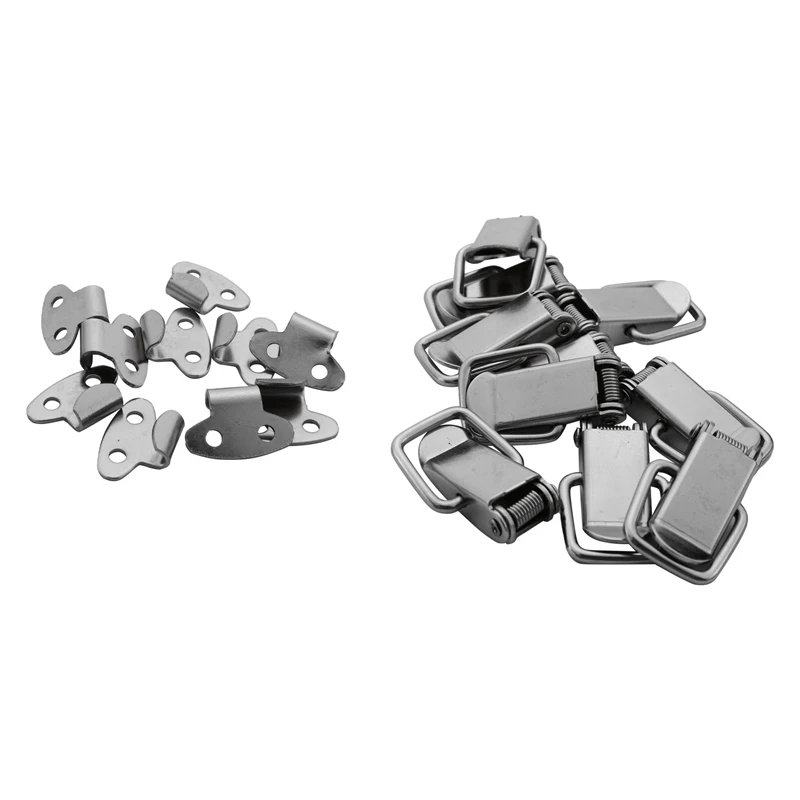 KSOL 10Pcs Cabinet Spring Loaded Iron Straight Loop Toggle Latch 45mm Length