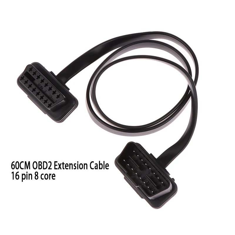 

Car Diagnostic Tool Auto Scanner 60CM Connector Socket Extension Cable 16Pin 8 Core Male To Female Flat Wire