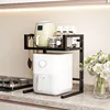 1pc Kitchen Countertop Storage Shelf Pull Out Air Fryer Rack Multi Functional Oven Storage Adjustable Height Kitchen Organizers 2