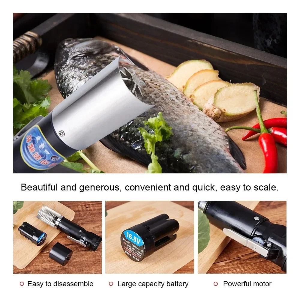 Fish Scales Scraper 120W Waterproof Electric Seafood Knife with Charging