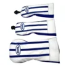 Golf stripe pattern Head cover Driver Head Covers Fairway Wood Head Covers Hybrid Head Covers Wood Head cover Pu Leather 3