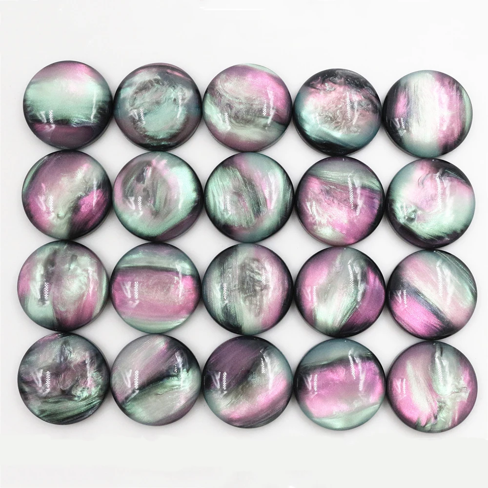 Elegant Black Shell Resin Cabochons - Flat Back, Assorted Sizes