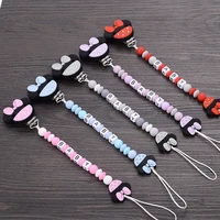 Customized Name Silicone Beads Baby Pacifier Chain Cartoon Dummy Nipple Holder Boy Girl Teether Teething Chain Nursing Chew Gift 1