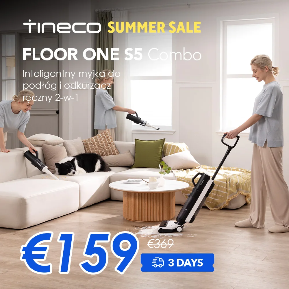 Tineco Floor One S5 Combo Odkurzacz na mokro i sucho z EU za $169.92 / ~637zł