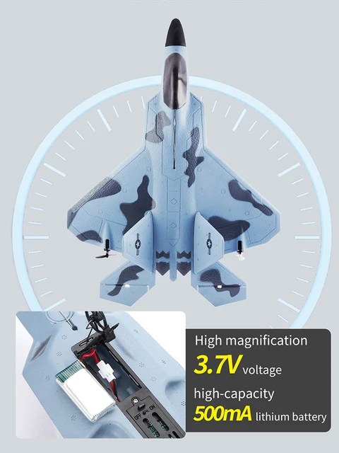 2024 Top P530 2.4G 2CH RC Airplane Raptor F22 Warplane Version LED Light With Gyroscope Toys A Gift For Boys with Easy Flying 5