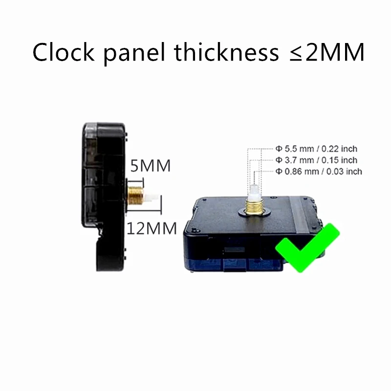 Silent Quartz Movement Wall Clock Mechanism with 12MM Shaft
