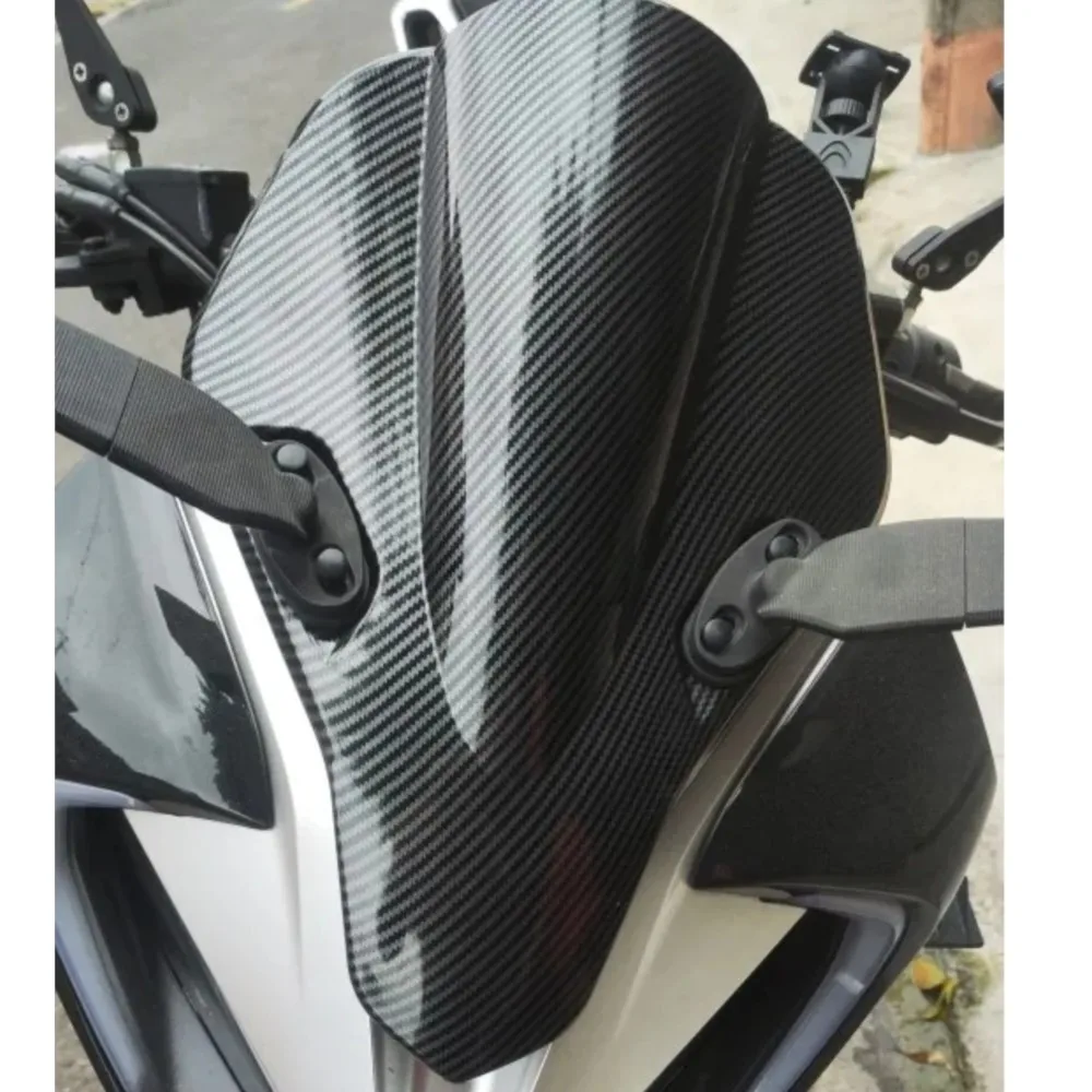 

For CFMOTO 250SR 300SR 250A MY22 Motorcycle Front Windshield WindScreen Fairing Wind Deflector Carbon fiber Black Transparent