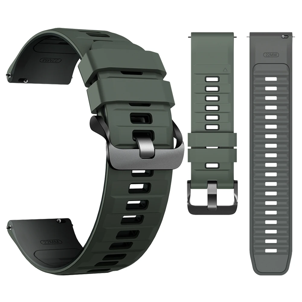 22mm Sport Watchband - Silicone Bracelet, Adjustable Strap Replacement