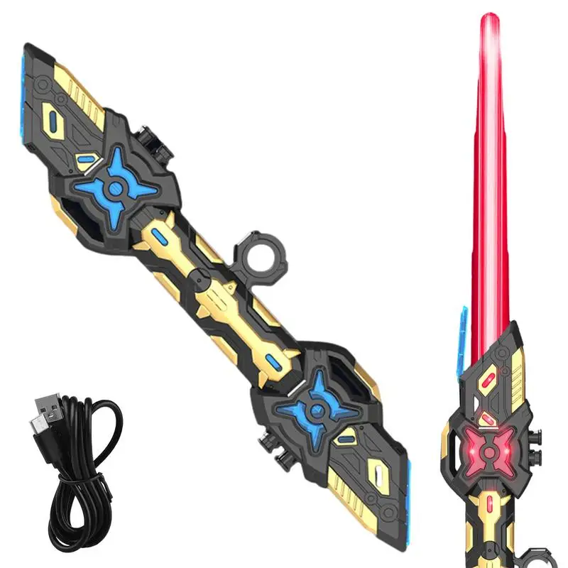 

Выдвижной бритвенный меч, вращающийся на палец, двухсторонний лазерный меч, прочная Мерцающая Боевая игрушка для детей, детей, взрослых, подарки