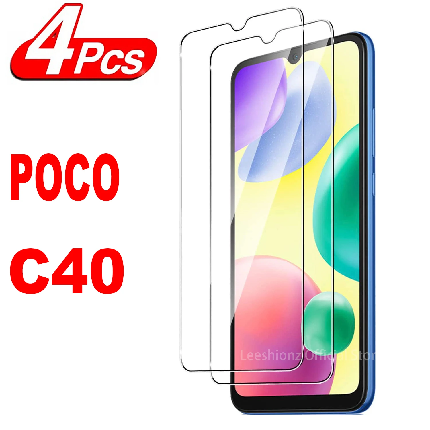 2/4Pcs Screen Protector Glass For Xiaomi POCO C40 Tempered Glass Film