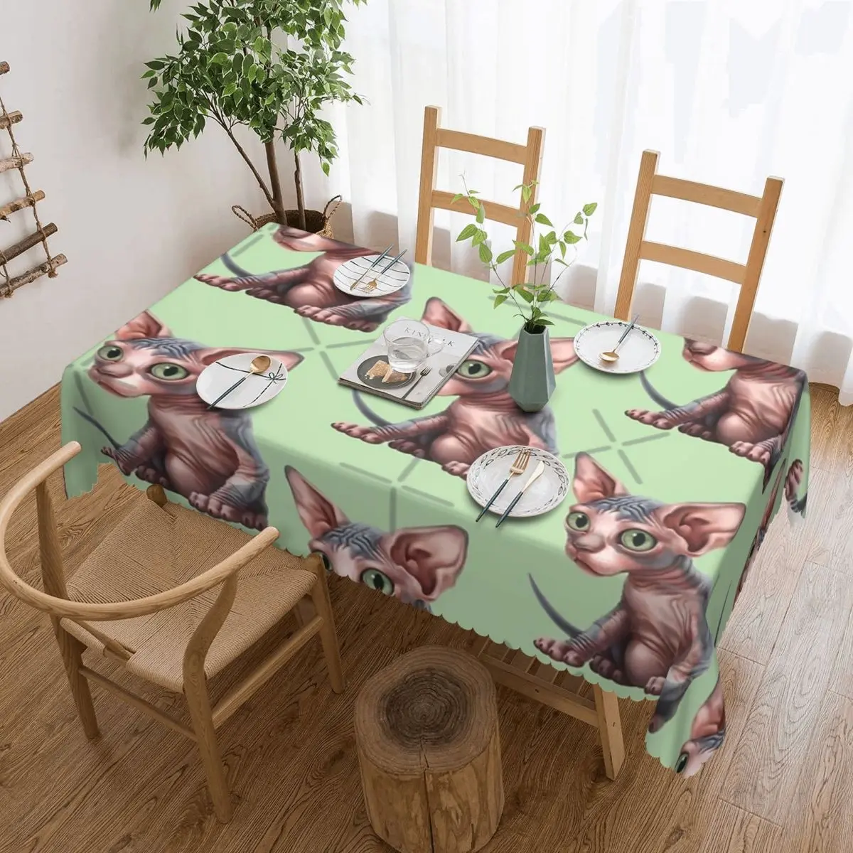

Скатерть кошка-а-клайсм с изображением котят 54X72 дюйма, мягкая декоративная окантовка для помещений и улицы