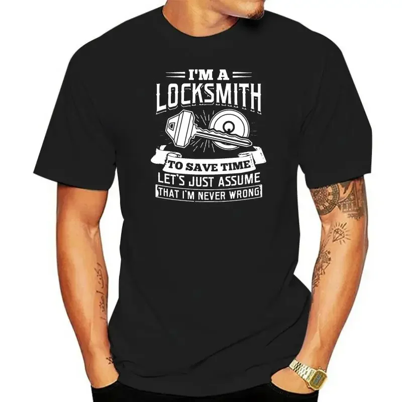 

harajuku fashion graphic Short Sleeve Summer I'm Locksmith Assume I'm Never Wrong Lock Pick Tshirt For Men Humorous 2024Female