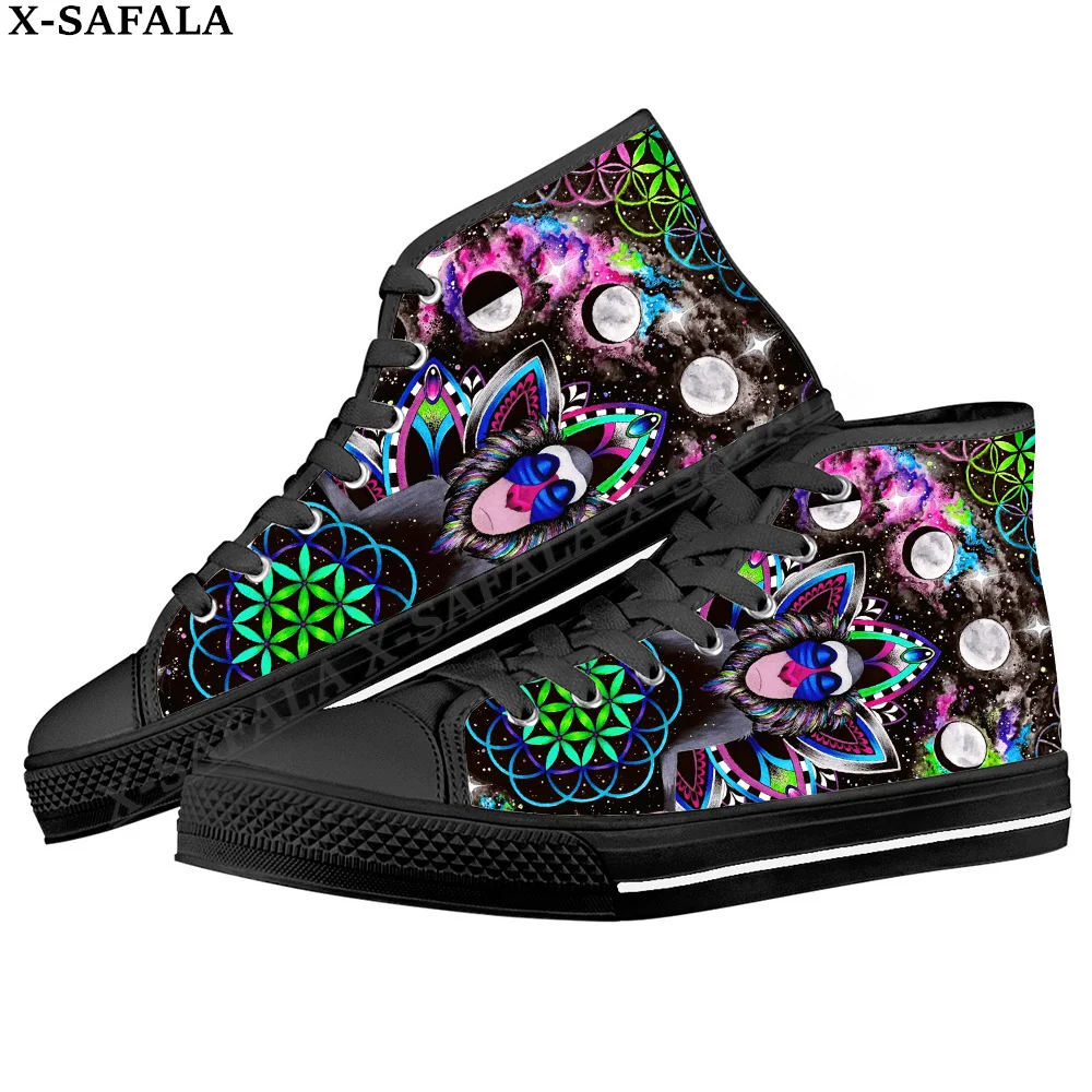 

Hippie Psychedelic Colorful Trippy Men Vulcanized Sneakers High Top Canvas Shoes Classic Design Men Flats Lace Up Footwear-14