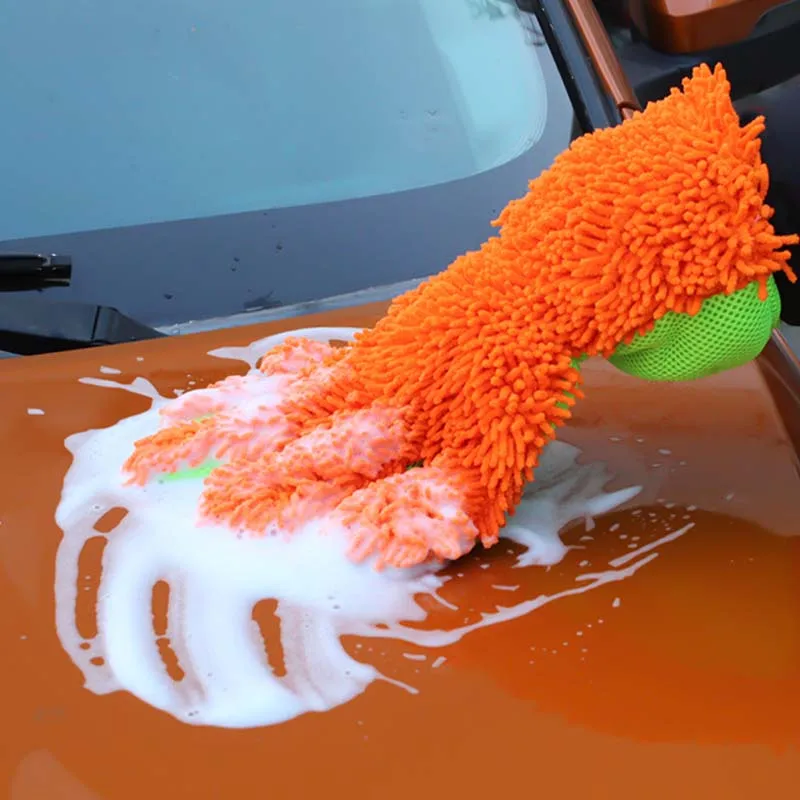 Double-sided Microfiber Car Wash Gloves Multifunctional Cleaning Brush Detailing Washing Gloves Car Cleaning Tool Home Use car cleaning gloves microfiber car mitt microfiber cleaning gloves microfiber washing gloves microfiber gloves