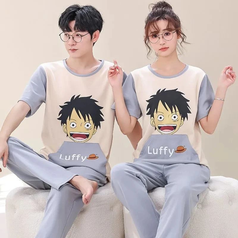 Couple Matching Pajamas Set For Mens Sleepwear Anime Pijama For Women Homewear Cozy Nightgown Home Clothes Hombre Night Suit