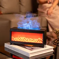Fireplace Fire Flame Air Humidifier with LED Light & Remote Control Cool Mist Humidifier Air Diffuser Humidifier for Home Gift 2