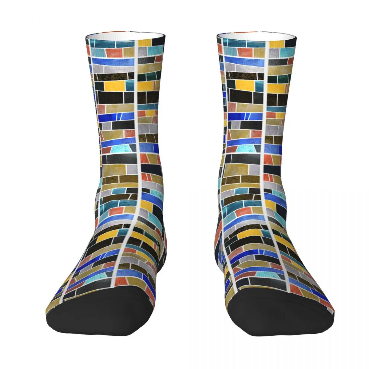 Abstract Mosaic Seamless Pattern Adult Socks,Unisex socks,men Socks women Socks fashion women s genuine leather belt mosaic gem turquoise belts metal buckle arabesque pattern retro lady jeans waistband gift