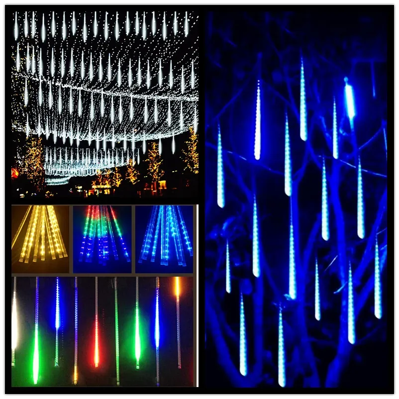 

1 Set LED Meteor Shower Garland Holiday Light Outdoor Waterproof Fairy Festoon Lights Garden Street Christmas New Year Decor