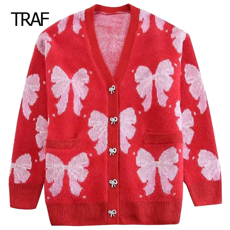 

Кардиган женский трикотажный с V-образным вырезом и длинными рукавами