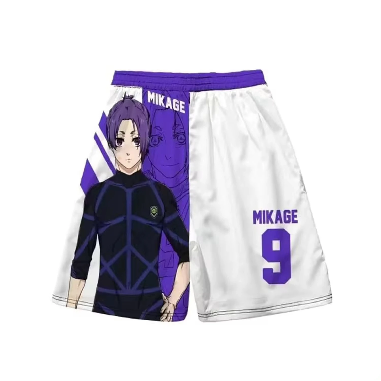 Anime Beach Shorts 3D Printed Seishiro Nagi Swim Trunks Quick-dry shorts Cartoon Unisex Vintage short Pants 2