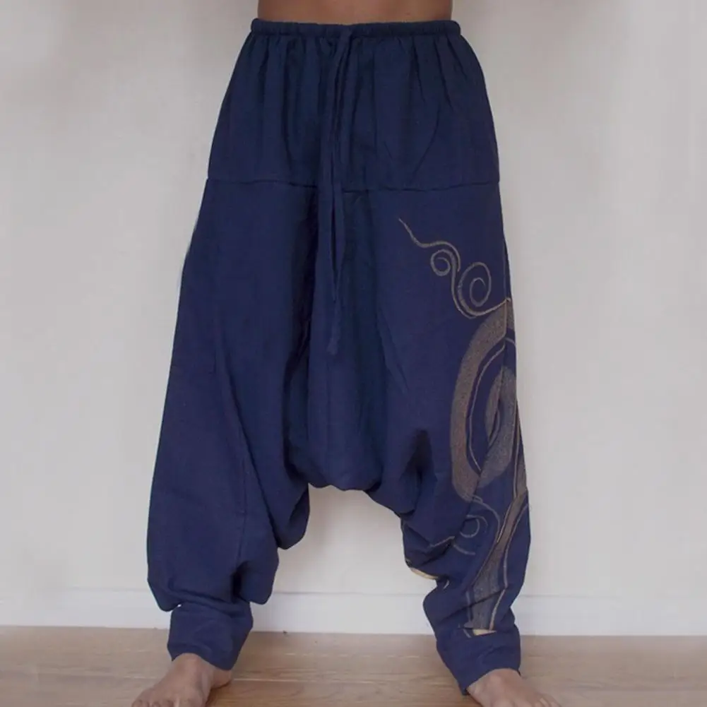 Men's Casual Elastic Waist Baggy Yoga Harem Pants Men Baggy Boho Gypsy Boho Pants штаны мужские