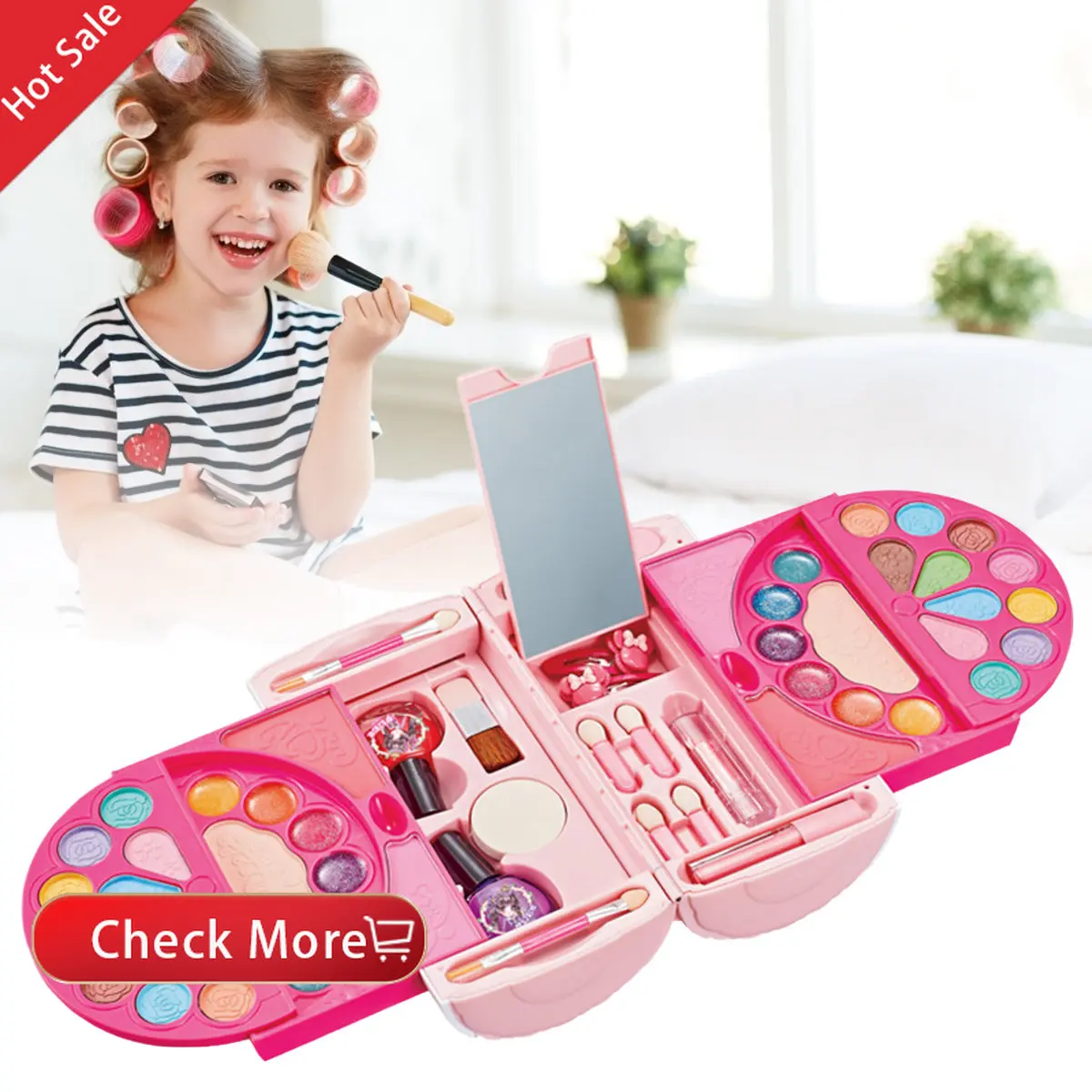 Kit de maquillaje portátil para niñas, Kit de maquillaje lavable, juguetes  de maquillaje para niños, juguetes de regalo de Navidad|Juguetes de belleza  y moda| - AliExpress