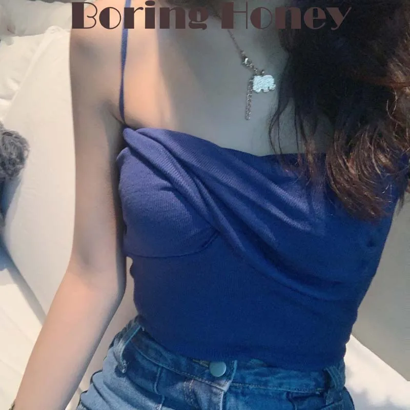 Boring Honey Women Summer Korean Style Short Slim Basic Top Women 